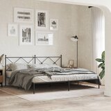Maison Chic Kovinski Posteljni okvir - Dvoposteljna postelja - Zakonska postelja z vzglavjem črn 193x203 cm, (21693658) | Shoptok.si