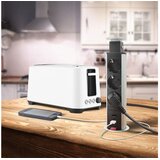  Izvlečni potopnii razdelilec 3x šuko vtičnica + 2x USB srebrna (brušena) | Shoptok.si