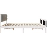  Krevetna konstrukcija s uzglavljem Svijetlo siva 160 x 200 cm Bijela | shoptok.hr