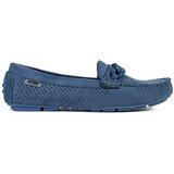 GOODIN Blue openwork women's suede loafers | shoptok.hr