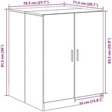  Ormar za perilicu rublja Crni hrast 70 5x71 5x91 5 cm Odličan kvalitet drva | shoptok.hr