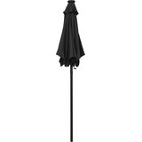  Vrtni suncobran s LED svjetlima crni 200 x 211 cm aluminijski | shoptok.hr