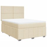 vidaXL Box spring postelja z vzmetnico krem 160x200 cm blago, (21309897) | Shoptok.si