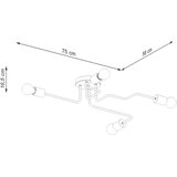 Nice Lamps Črna/v naravni barvi stropna svetilka 58x75 cm Dazzle – | Shoptok.si