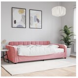 vidaXL Dnevna postelja z vzmetnico roza 100x200 cm žamet Cene
