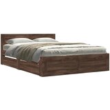 Furnova Posteljni okvir z vzglavjem rjavi hrast 120x200 cm inž. les, (21935899) | Shoptok.si
