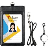 INF Držalo za kartico Vertikalno držalo za značko iz PU usnja Black, (21327672) | Shoptok.si