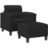  Fotelja s tabureom crna 60 cm od mikrovlakna | shoptok.hr