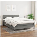  Box spring postelja z vzmetnico temno siva 140x200 cm blago | Shoptok.si