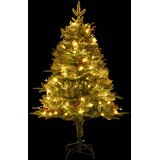  Osvijetljeno božićno drvce sa šiškama zeleno 120 cm PVC i PE | shoptok.hr