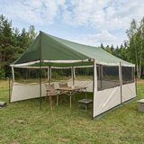  Obiteljski šator Zelena 450 x 400 x 265 cm Poliester i čelik | Eponuda.com