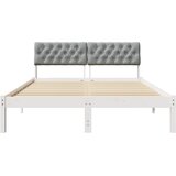  Okvir kreveta s uzglavljem Bijela i svijetlosiva 140 x 200 cm | shoptok.hr
