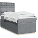 vidaXL Krevet s oprugama i madracem svjetlosivi 100x200 cm od tkanine | shoptok.hr