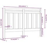  Posteljno vzglavje črno 156x4x100 cm trdna borovina, (20647260) | Shoptok.si