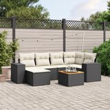 vidaXL 7-dijelni set vrtnih sofa od poliratana s jastucima crni | shoptok.hr
