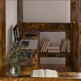  Okvir kreveta na kat s stolom Dimljeni hrast 80 x 200 cm | shoptok.hr