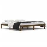 Furnova Posteljni okvir medeno rjav iz trdne borovine 200x200 cm, (21935847) | Shoptok.si
