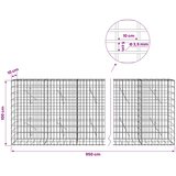  Gabion s žicom debljine 3,5 mm i mrežom 5x10 cm 950x10x100 cm Slike