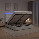  Krevet od pjene s madracem i LED-om Svjetlosiva 160 x 200 cm | shoptok.hr