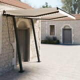 vidaXL ročno zložljiva tenda z led lučkami 3x2,5 m krem | Shoptok.si