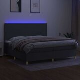  Box spring s madracem LED tamnosivi 200x200 cm tkanina | shoptok.hr