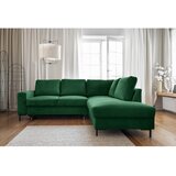 Miuform temno zelena raztegljiva kotna sedežna garnitura iz rebrastega žameta (desni kot) lofty lilly – | Shoptok.si