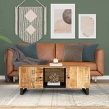 vidaXL Klubska mizica 100x54x40 cm trden mangov les in inženirski les Cene