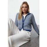 Trendyol Blue Soft Texture Color Block Knit Cardigan Cene