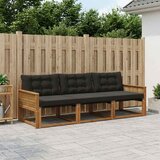  Set vanjskih sofa 3 kom. Prirodna i crna | shoptok.hr