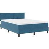 Box Spring Krevet s Madracem Tamnoplavi 140x190 cm Baršun | shoptok.hr