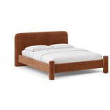 Micadoni Oblazinjena zakonska postelja z letvenim dnom 180x200 cm v barvi terakote Vera – | Shoptok.si
