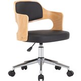 Maison Chic Vrtljiv Jedilni stoli - Vzorci stoli črn ukrivljen les in umetno usnje A1696, (22031292) | Shoptok.si