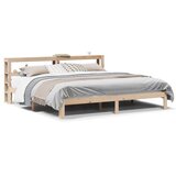 Maison Chic Posteljni okvir - Dvoposteljna postelja - Zakonska postelja z vzglavjem 200x200 cm trdna borovina, (21692562) | Shoptok.si