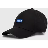 Hugo Blue Bombažna bejzbolska kapa črna barva, 50522023