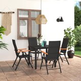  5-dijelni vrtni blagovaonski set crno-smeđi | shoptok.hr