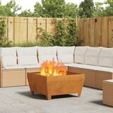 vidaXL Corten jeklo 80 x 80 x 43 cm Vzdržljivo Rustikalno ognjišče Cene
