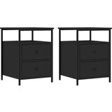 Maison Chic Dvo delni komplet Nočne omarice - Nočne mize črna 44x45x60 cm inženirski les, (21690404) | Shoptok.si