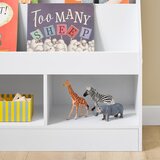 SoBuy Otroška Knjižna Polica z 3 Predali in Držalom za Revije Bela 100x30x80 cm, (5000009215) | Shoptok.si