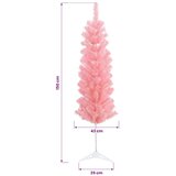  Umjetno vitko božićno drvce 150 cm 150 LED lampica Topla bijela - 150 cm s LED svjetlima | shoptok.hr