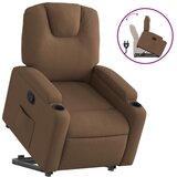 vidaXL Naslonjač na podizanje od tkanine smeđi | shoptok.hr