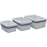  3-dijelni set uklapajućih košara od vrbe bijeli | Eponuda.com