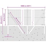 vidaXL varjena žična ograja s 13 stebri 0.4x100 m cinkano jeklo | Shoptok.si