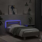  Krevetna konstrukcija s LED svjetlom Siva Sonoma 80 x 200 cm | shoptok.hr