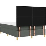 vidaXL vzmetnica s posteljo in klopjo temno siva 140x200 cm tkanina | Shoptok.si