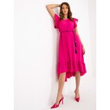 Fashion Hunters Fuchsia oversize dress with ruffle and belt | shoptok.hr