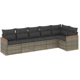  6-dijelni set vrtnih sofa od poliratana s jastucima sivi | shoptok.hr