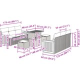 vidaXL set vrtnih sofa sa 9 dijelova s jastučićima crni poli ratan akacija | shoptok.hr