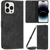 INORCO Za iPhone 14 Pro PU usnjena zaščitna prevleka na dotik s črtami in vtisnjenimi črtami za denarnico, folija za telefon, (22037080) Cene