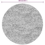  Čupavi moderni tepih s visokim vlaknima plavi Ø 100 cm | shoptok.hr