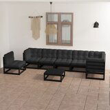 The Living Store Vrtna sedežna garnitura 8-delna z blazinami trdna borovina - Vrtna Sedežna Garnitura, (21474380) Cene